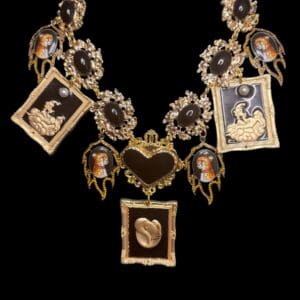 190 Starry Night Cameos Gallery Black Necklace