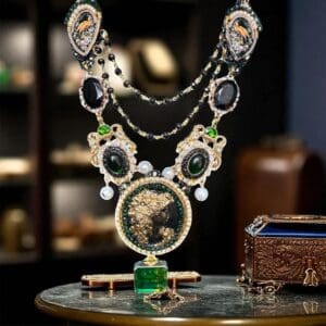 SOLD! 205 Victorian Black Royal Massive Cameo Necklace