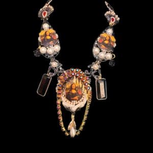 SOLD! 208 Mona Lisa Black Statement Cameo Necklace