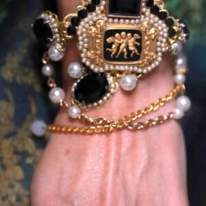 SOLD! 244 Vintage Style Baroque Cherubs Pearl Bracelet