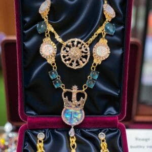 SOLD! 221 Iridescent Moon Faces Whimsical Necklace