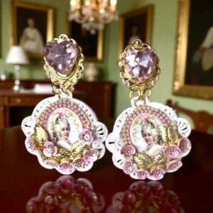 SOLD! 251 Marie Antoinette Cameo Long Earrings