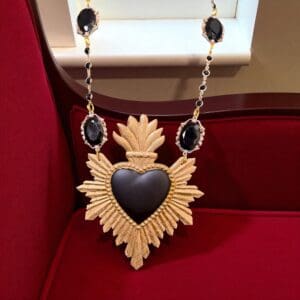 SOLD! 263 Baroque Large Sacred Heart Necklace Pendant