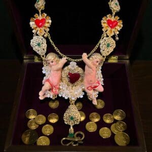 SOLD! 272 Baroque Cherubs Sacred Heart Statement Necklace