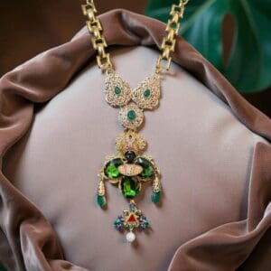 274 Oriental Green Statement Necklace