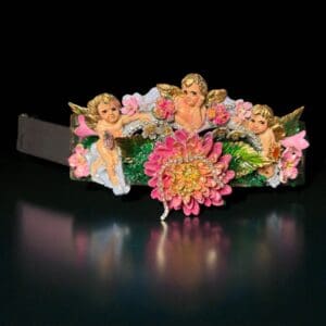 SOLD! 289 Baroque Cherubs Aster Floral Waist Belt