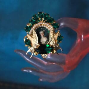 SOLD! 318 Marie Antoinette Victorian Style Cameo Birds Adjustable Cocktail Ring
