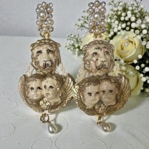 307 Baroque Lions Cherubs Angels Earrings Studs