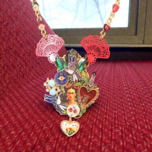 315 Frida Kahlo Sacred Heart Massive Statement Necklace