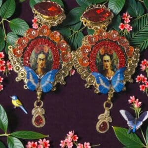 SOLD! 322 Massive Frida Kahlo Light-Weight Cameo Earrings Studs