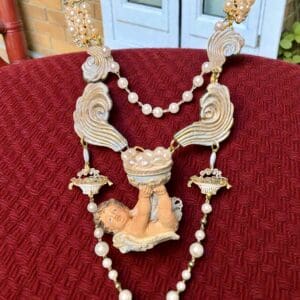 327 Baroque Hand-Painted Pod Vases Cherub Angel Necklace