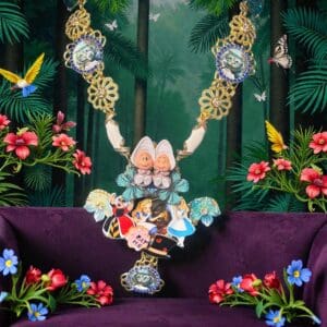 SOLD! 369 Alice In Wonderland 3D Effect Massive Statement Necklace