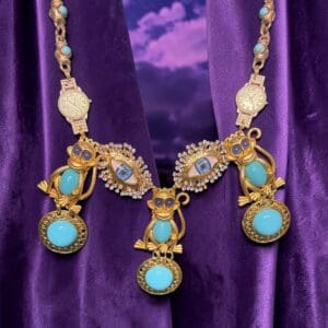 412 Enamel Baroque Monkeys Statement Necklace