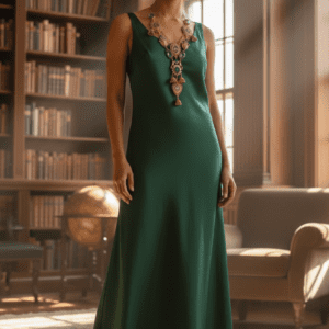 SOLD! 417 Victorian Enamel Cameos Statement Green Necklace