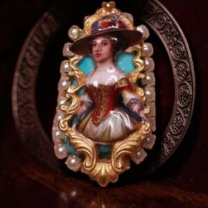 SOLD! 428 Enamel 3D Effect Royal Cocktail Ring Adjustable