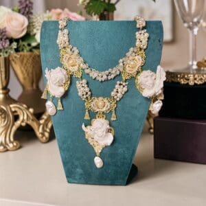 429 Baroque Bridal White Chubby Cherubs Statement Pearl Necklace