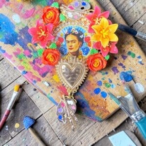 441 Frida Kahlo Bee Massive Palette Statement Brooch Pin