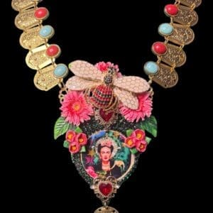 440 Frida Kahlo Bee Massive Statement Necklace