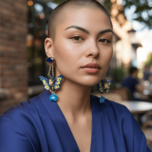 448 Light Weight Lady Butterfly Earrings Studs