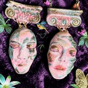 447 Light Weight Irregular Roman Faces Earrings Studs