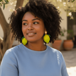 445 Realistic Sicilian Large Lemon Fruit Earrings Studs