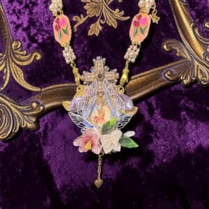 467 Victorian Young Marie Antoinette Butterfly Statement Necklace