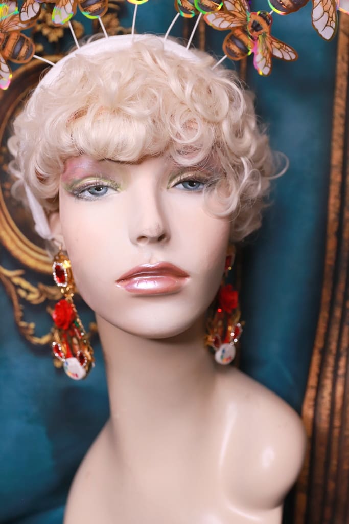 499 Virgin Mary Icon Red Studs Earrings - Image 6