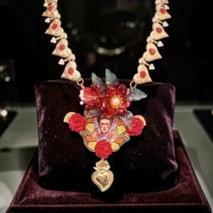 486 Frida Kahlo Floral Cameo Butterfly Statement Necklace