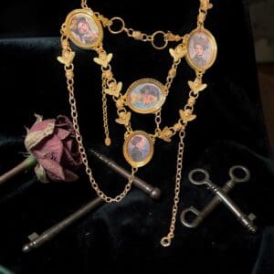 489 Art Deco Gallery Portraits Asymmetrical Statement Necklace