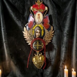 521 Virgin Mary Sacred Heart Cameo Brooch Pin