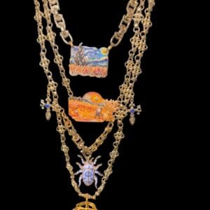 537 Van Goh Tribute Multi-layered Enamel Necklace