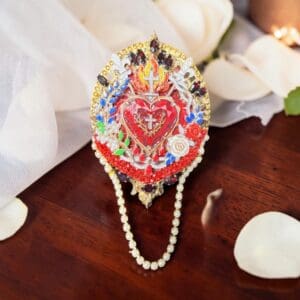 533 Sacred Heart Church Enamel Brooch Pin
