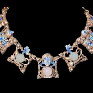 541 Turkish Vintage Style Enamel Choker Statement Necklace