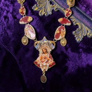 546 Religious Enamel Massive Jesus Necklace