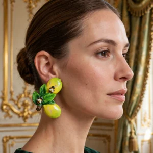 561 Sicilian Lemon Bee Massive Light Weight Earrings