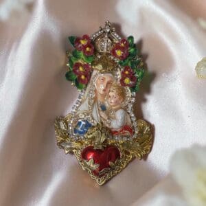 551 Virgin Mary Madonna Enamel Stunning Brooch